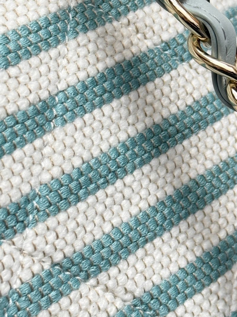 CC 26 Striped Woven Beach Bag 46 Blue in Cowhide