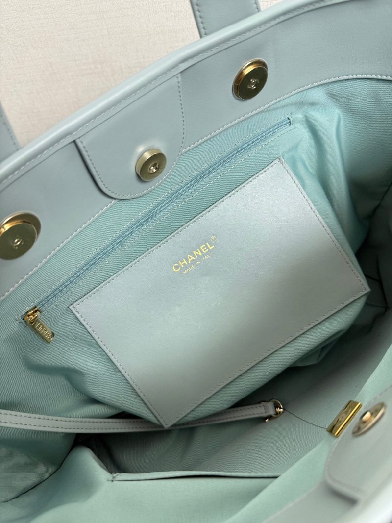 CC 26 Striped Woven Beach Bag 46 Blue in Cowhide