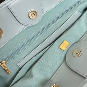 CC 26 Striped Woven Beach Bag 46 Blue in Cowhide