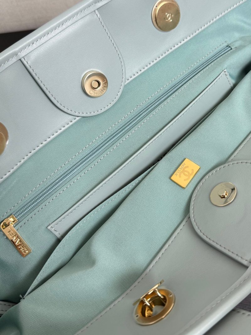 CC 26 Striped Woven Beach Bag 46 Blue in Cowhide