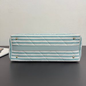 CC 26 Striped Woven Beach Bag 46 Blue in Cowhide