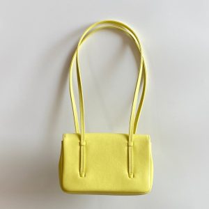 MM 26 Coco Long Shoulder Strap Flap Yellow Bag in Cowhide