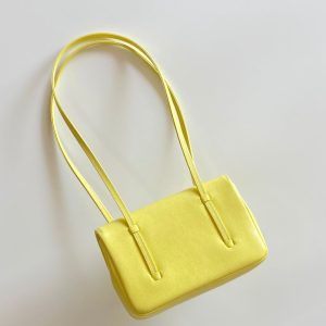 MM 26 Coco Long Shoulder Strap Flap Yellow Bag in Cowhide