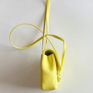 MM 26 Coco Long Shoulder Strap Flap Yellow Bag in Cowhide