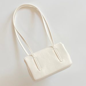 MM 26 Coco Long Shoulder Strap Flap White Bag in Cowhide