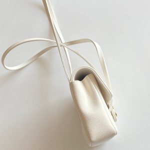 MM 26 Coco Long Shoulder Strap Flap White Bag in Cowhide