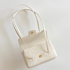 MM 26 Coco Long Shoulder Strap Flap White Bag in Cowhide