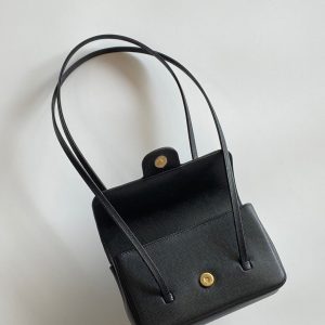 MM 26 Coco Long Shoulder Strap Flap Black Bag in Cowhide