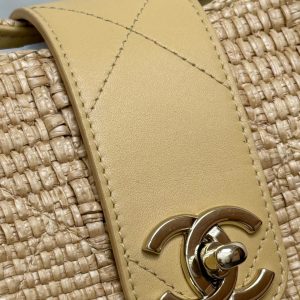 CC 26S Tote Bag in Beige Braided Raffia Gold Hardware (made - to - order)