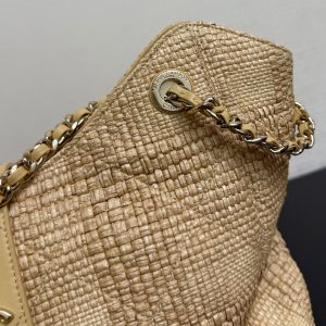 CC 26S Tote Bag in Beige Braided Raffia Gold Hardware (made - to - order)