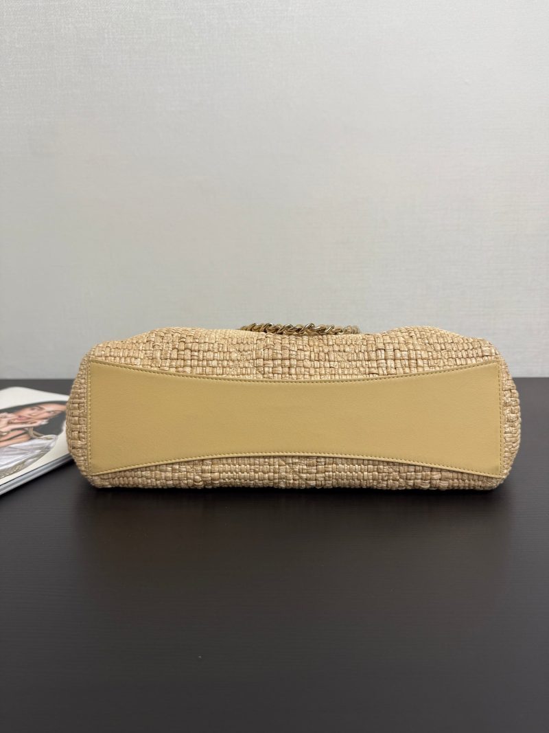 CC 26S Tote Bag in Beige Braided Raffia Gold Hardware (made - to - order)