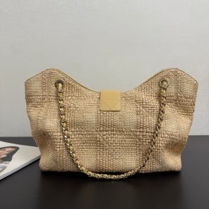 CC 26S Tote Bag in Beige Braided Raffia Gold Hardware (made - to - order)