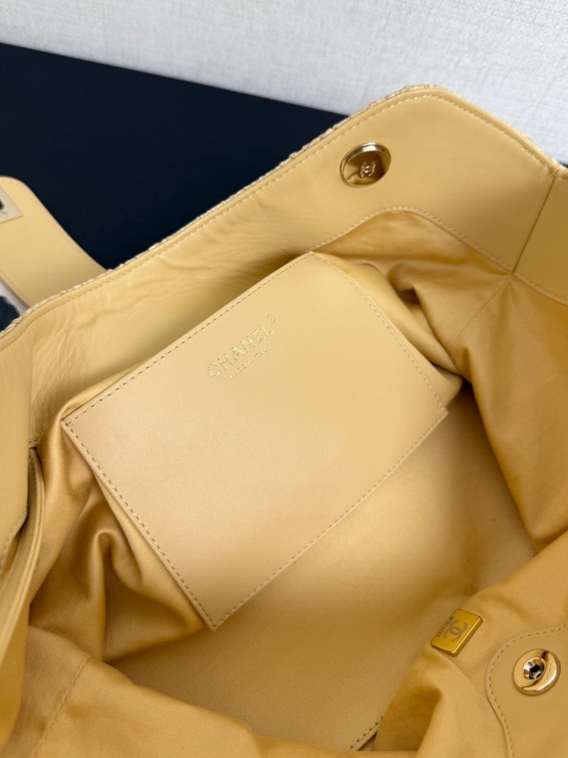 CC 26S Tote Bag in Beige Braided Raffia Gold Hardware (made - to - order)