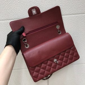 flap bag medium 25 wine caviar shw