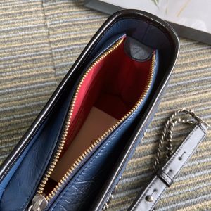 CC MEDIUM 20 HOBO BAG IN AEGEAN BLUE MIX BLACK CALFSKIN WITH STRAP