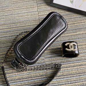 CC MEDIUM 20 HOBO BAG IN AEGEAN BLUE MIX BLACK CALFSKIN WITH STRAP