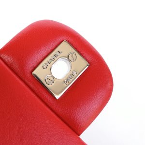 MINI RECTANGLE FLAP BAG 20CM RED PATENT CALFSKIN SILVER HARDWARE