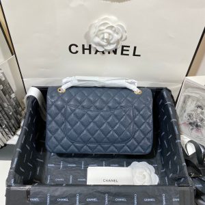 flap bag medium 25 dark blue caviar ghw