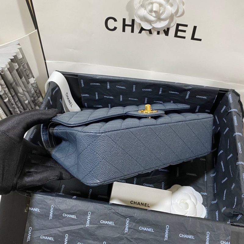 flap bag medium 25 dark blue caviar ghw