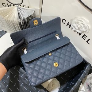 flap bag medium 25 dark blue caviar ghw
