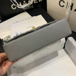 flap bag medium 25 dark grey caviar ghw