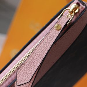 LV M62048 Daily Pouch Brown Ballet Pink Monogram Canvas & Cowhide