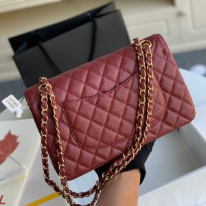 flap bag medium 25 wine caviar ghw