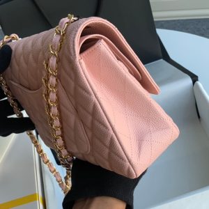flap bag medium 25 pink caviar ghw