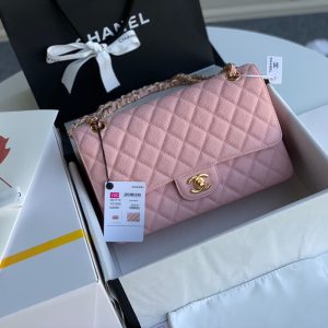 flap bag medium 25 pink caviar ghw