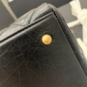 cc shopping bag 30cm black quilted aged calfskin ghw