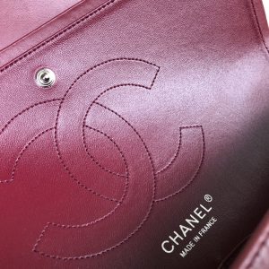 flap bag jumbo 30 burgundy lambskin silver hardware