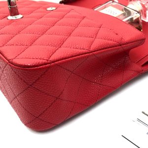 FLAP BAG MEDIUM 25CM RED CAVIAR SILVER HARDWARE