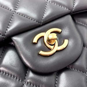 flap bag jumbo 30 dark grey lambskin gold hardware