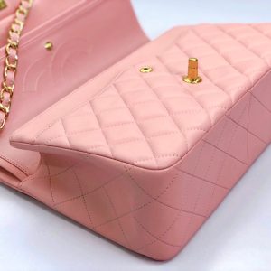 flap bag jumbo 30 pastel pink lambskin gold hardware