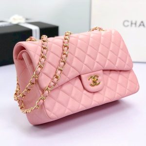 flap bag jumbo 30 pastel pink lambskin gold hardware