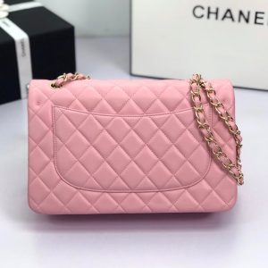 flap bag jumbo 30 pastel pink lambskin gold hardware