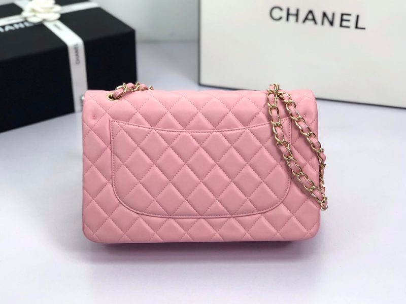 flap bag jumbo 30 pastel pink lambskin gold hardware