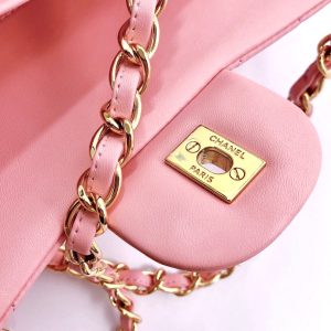 flap bag jumbo 30 pastel pink lambskin gold hardware