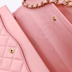 flap bag jumbo 30 pastel pink lambskin gold hardware