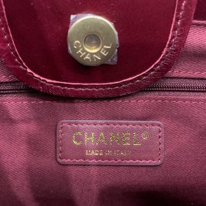 cc shopping bag 40cm burgundy calfskin gold hardware