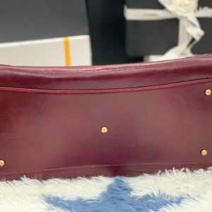 cc shopping bag 40cm burgundy calfskin gold hardware