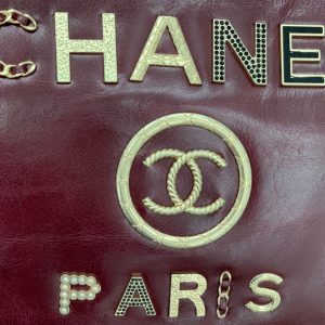 cc shopping bag 40cm burgundy calfskin gold hardware