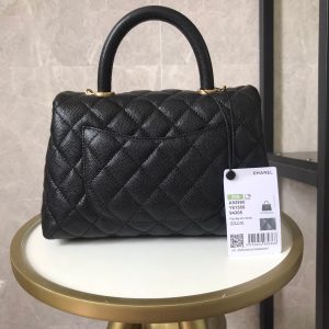 black quilted caviar coco tophandle 24 gold hardware