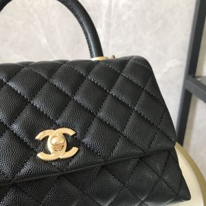 black quilted caviar coco tophandle 24 gold hardware