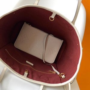 NEVERFULL MM 32 WHITE MONOGRAM EMPREINTE LEATHER