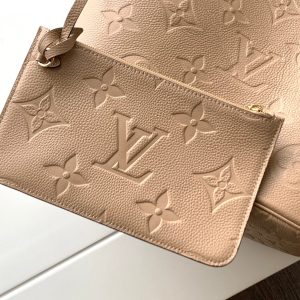 NEVERFULL MM 32 BEIGE MONOGRAM EMPREINTE LEATHER