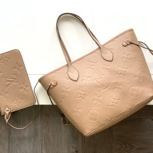 NEVERFULL MM 32 BEIGE MONOGRAM EMPREINTE LEATHER