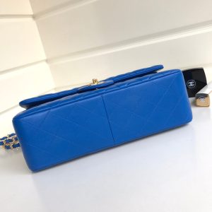 flap bag jumbo 30 blue lambskin gold hardware