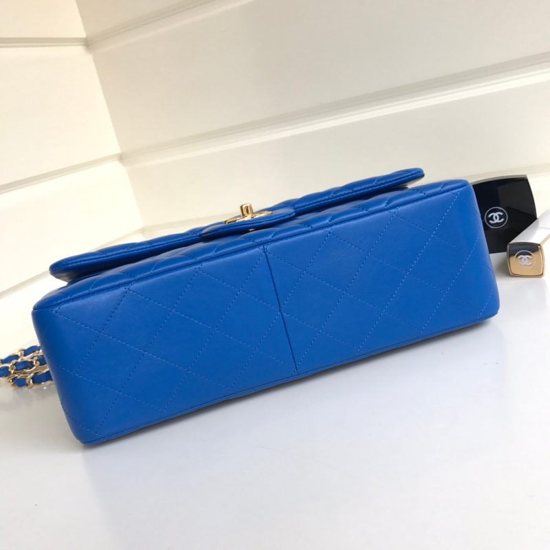 flap bag jumbo 30 blue lambskin gold hardware
