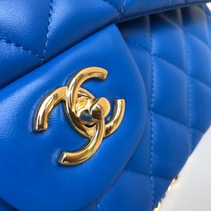 flap bag jumbo 30 blue lambskin gold hardware